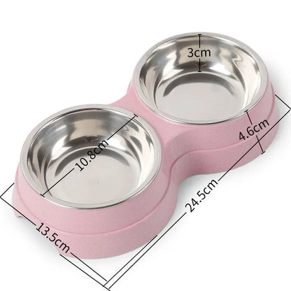 Double Stainless Steel Pet Food Bowls