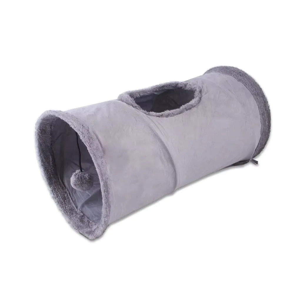 Foldable Faux Fur Pet Tunnel Playhouse