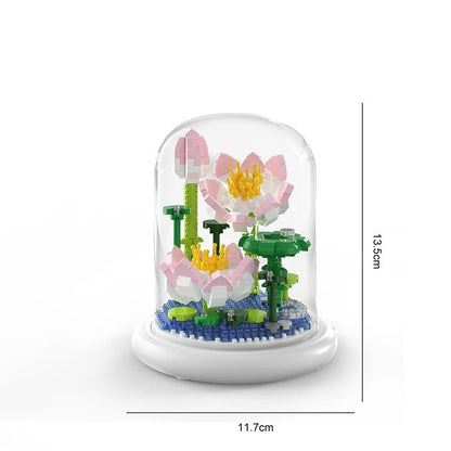 Beautiful Glass Flower Decoration Block