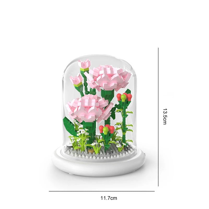 Beautiful Glass Flower Decoration Block