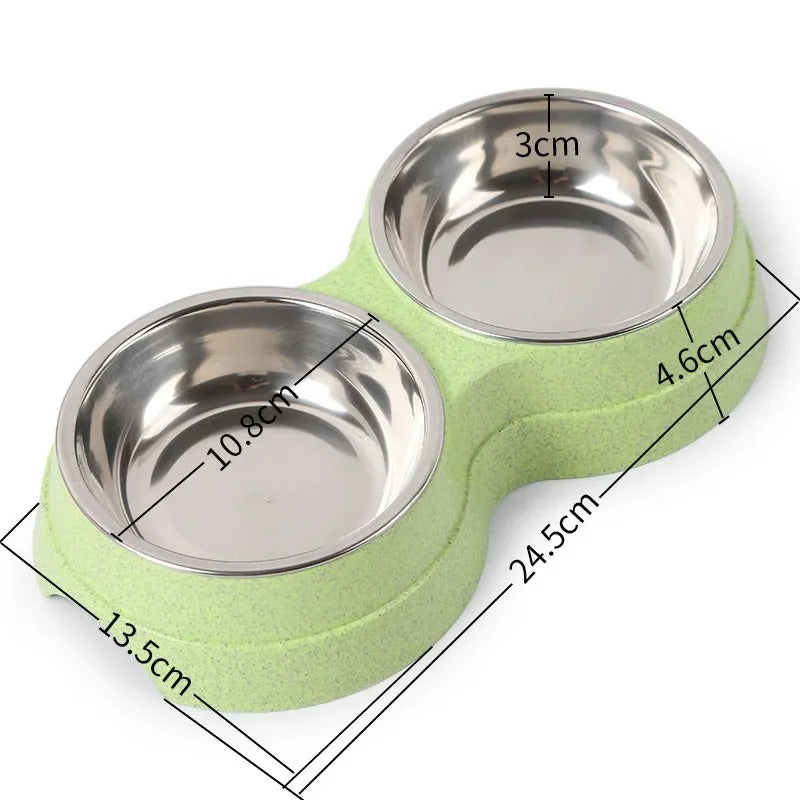 Double Stainless Steel Pet Food Bowls