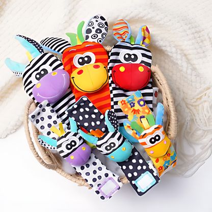 Colorful Baby Rattle Toy and Cozy Socks Set