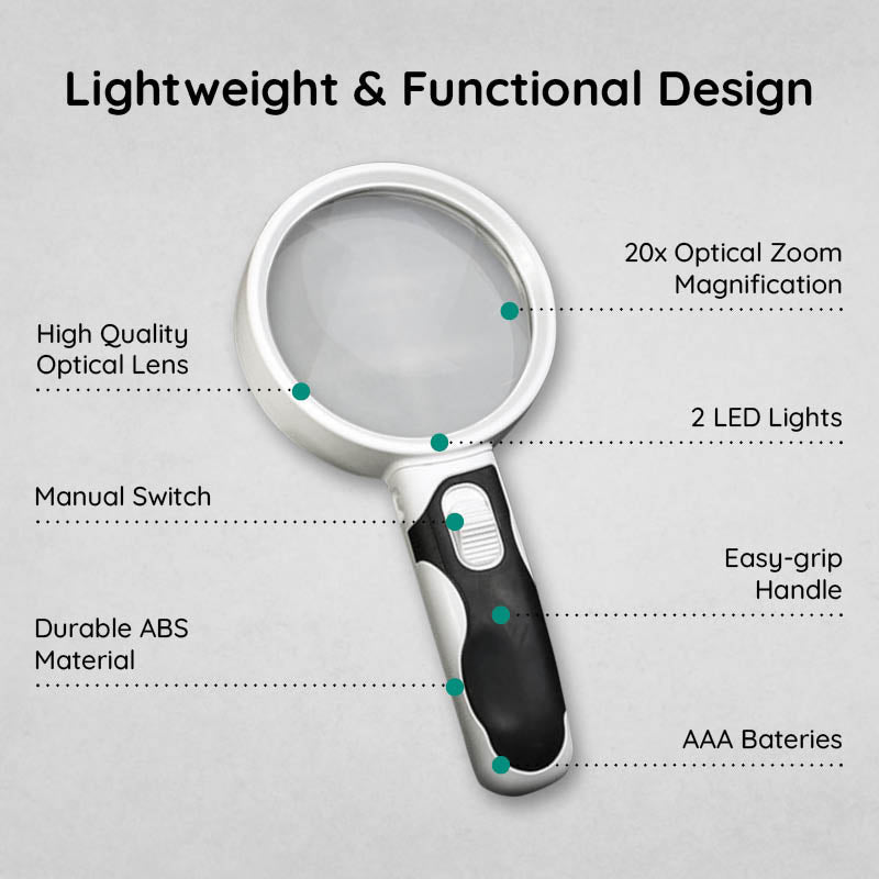 Compact LED Magnifying Glass