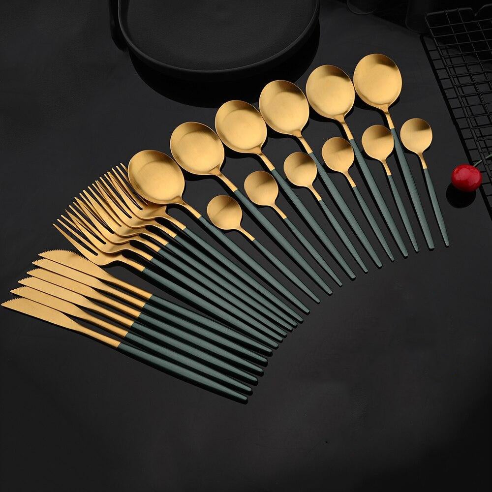 Elegant Gold Flatware Set for Fine Dining - Befez
