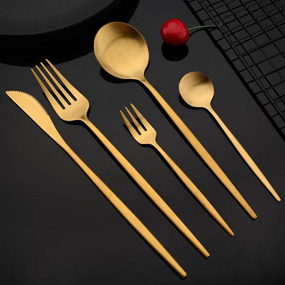 Elegant Gold Flatware Set for Fine Dining