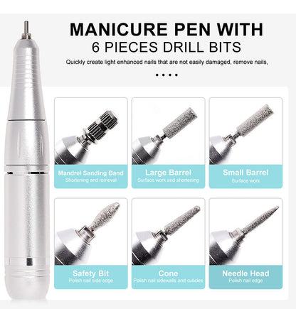 Compact Rechargeable Nail Drill Kit for Manicure