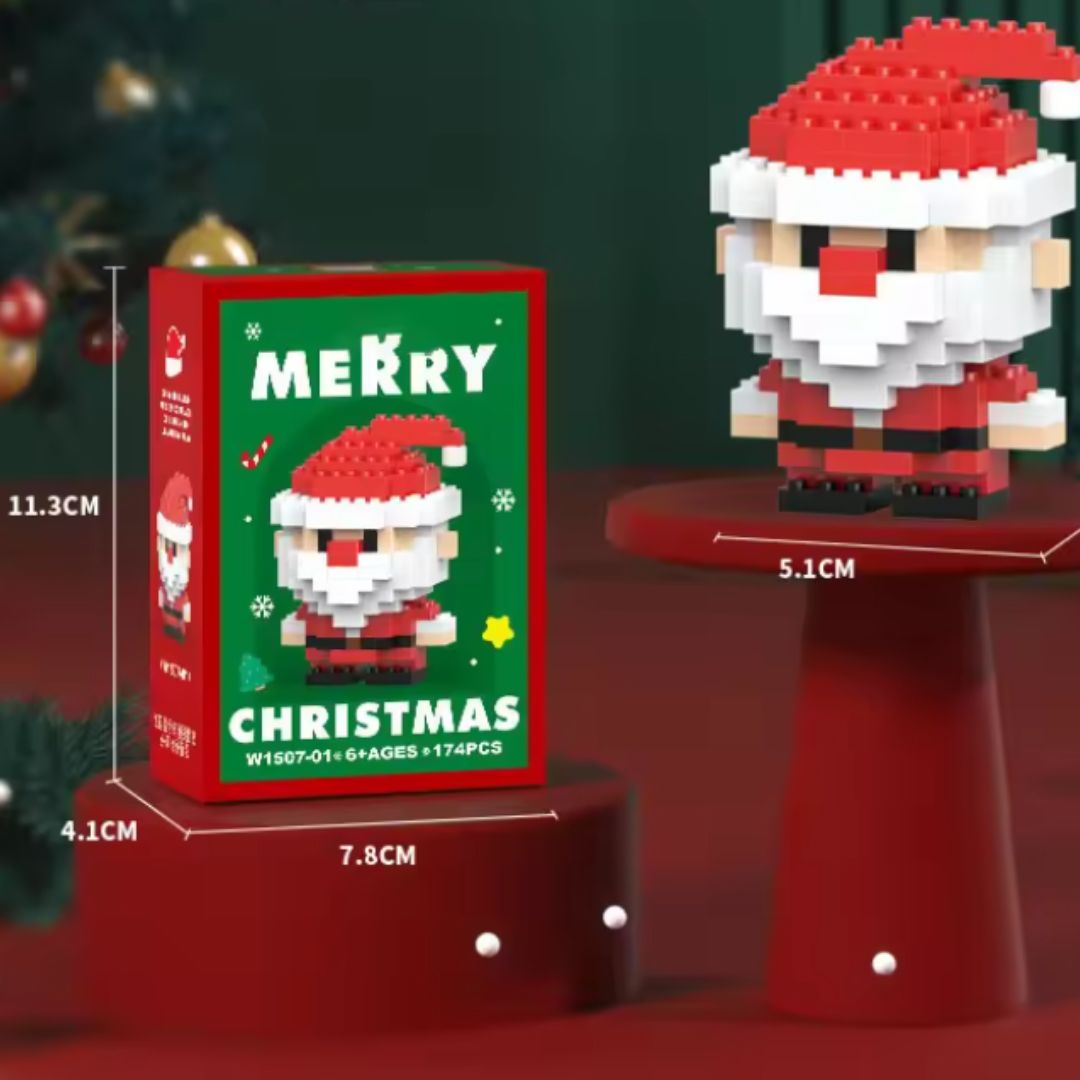 Colorful Kids Christmas Figurine Building Blocks Set