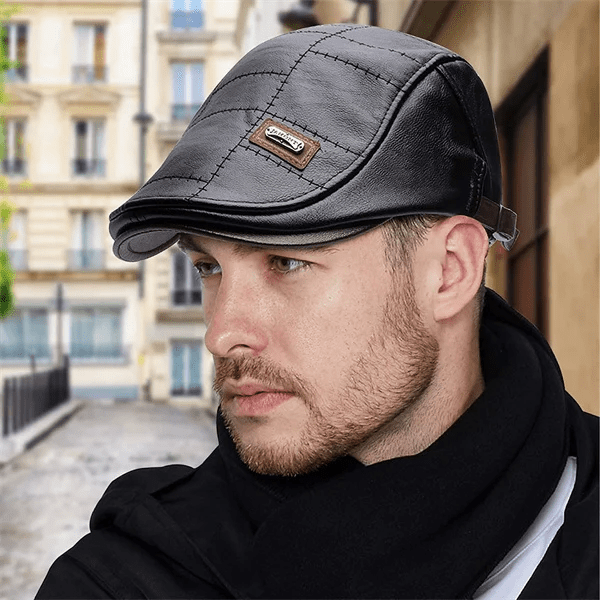 Classic Leather Beret Hat