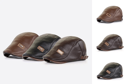 Classic Leather Beret Hat