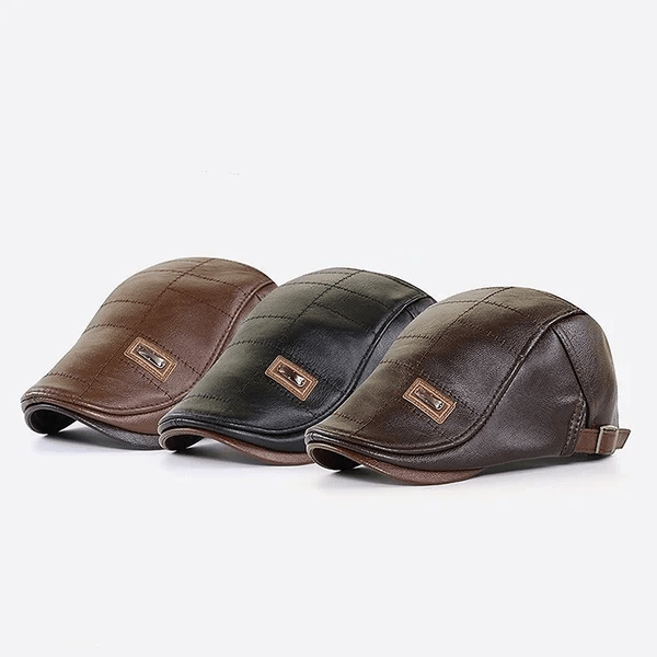 Classic Leather Beret Hat