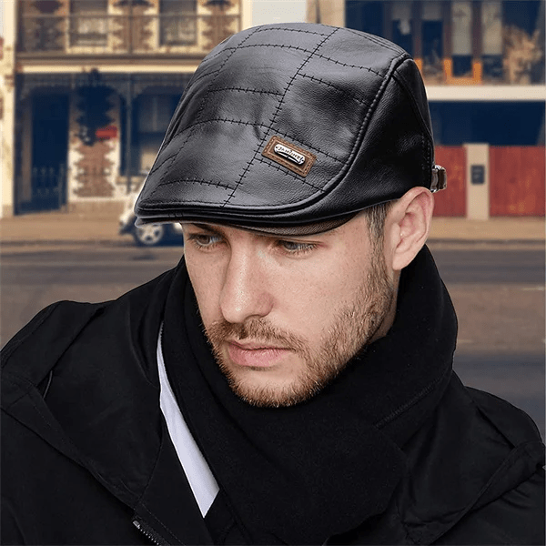 Classic Leather Beret Hat