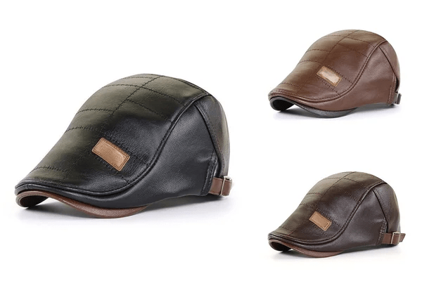 Classic Leather Beret Hat