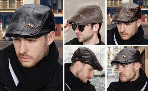 Classic Leather Beret Hat