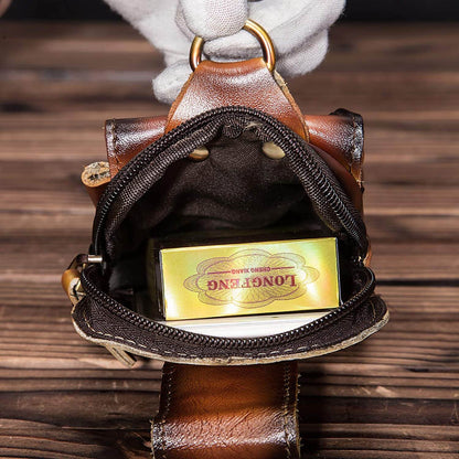 Premium Men's Genuine Leather Belt Bag