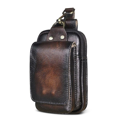 Premium Men's Genuine Leather Belt Bag