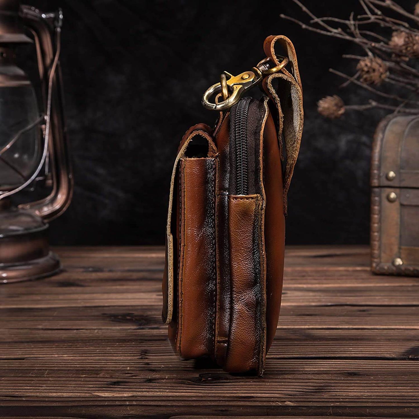 Stylish Genuine Leather Belt Bag for Men
