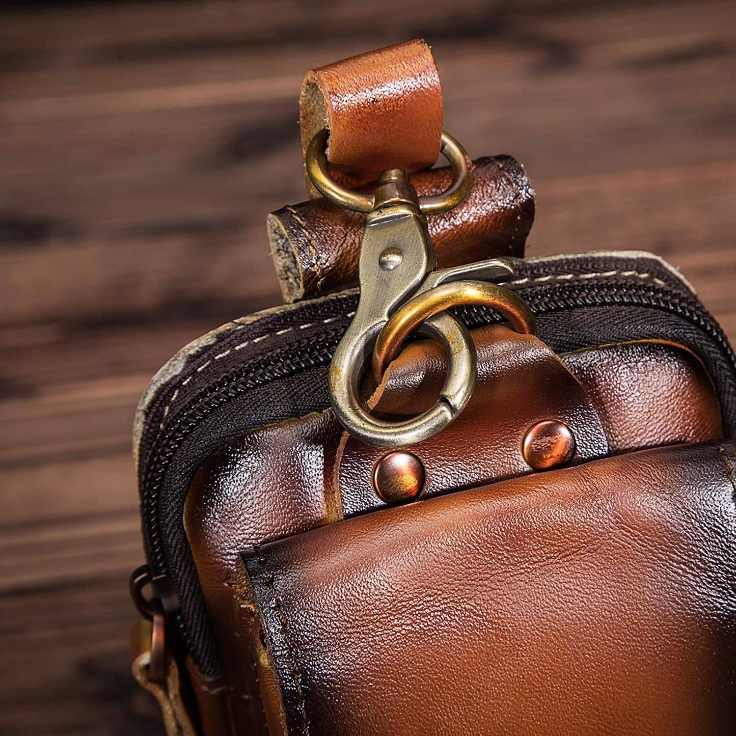 Stylish Genuine Leather Belt Bag for Men