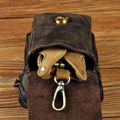 Stylish Genuine Leather Belt Bag for Men