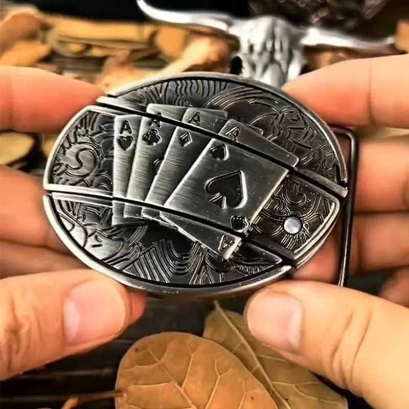 Western Style Oval Metal Belt Buckle