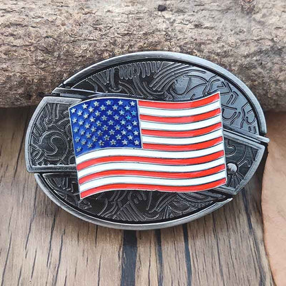 Western Style Oval Metal Belt Buckle