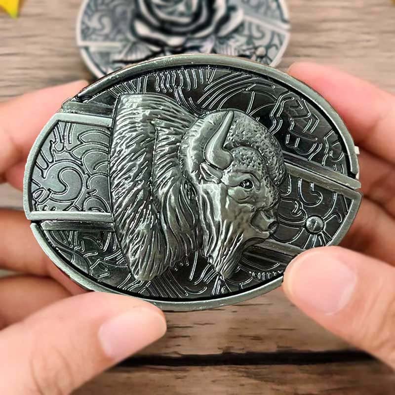 Western Style Oval Metal Belt Buckle
