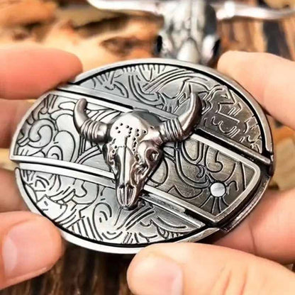 Western Style Oval Metal Belt Buckle - Befez