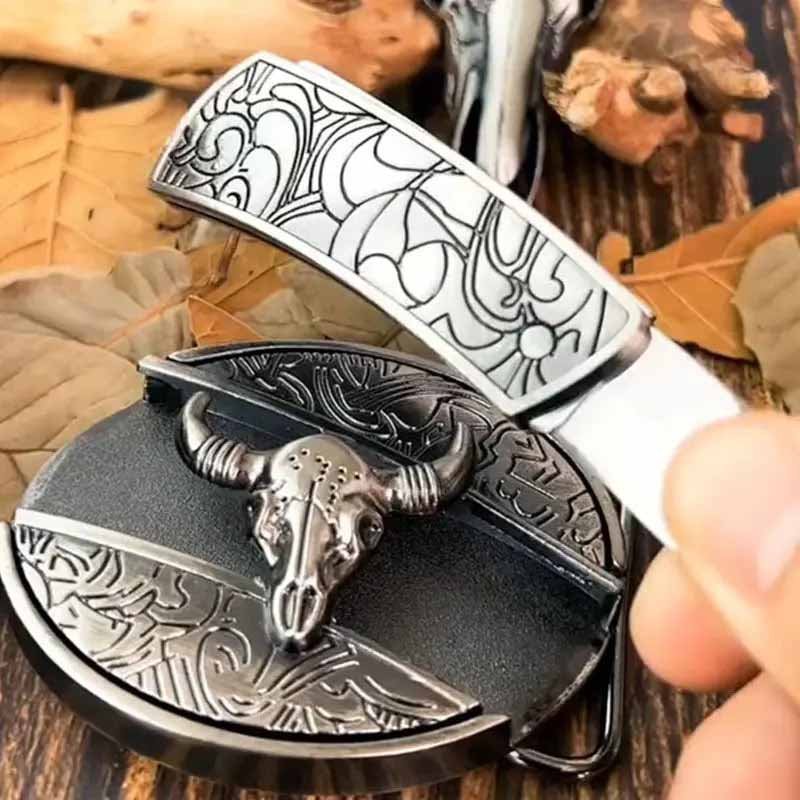 Western Style Oval Metal Belt Buckle
