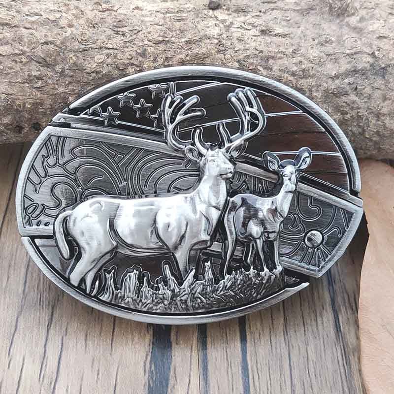Western Style Oval Metal Belt Buckle