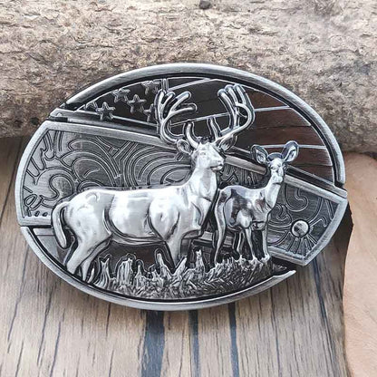 Western Style Oval Metal Belt Buckle