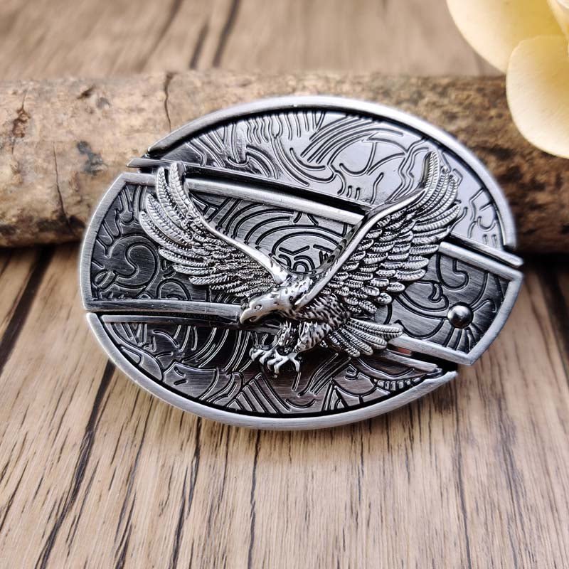 Western Style Oval Metal Belt Buckle