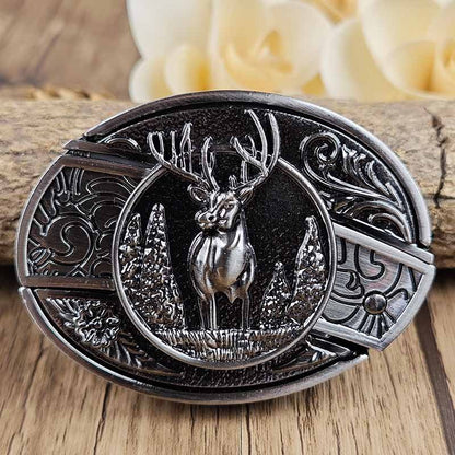 Western Style Oval Metal Belt Buckle