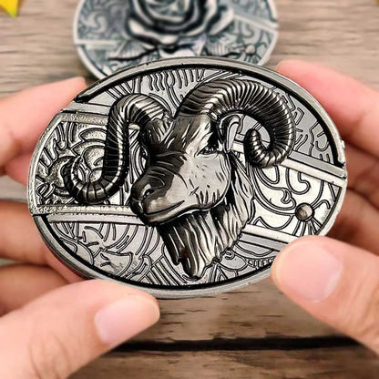 Western Style Oval Metal Belt Buckle