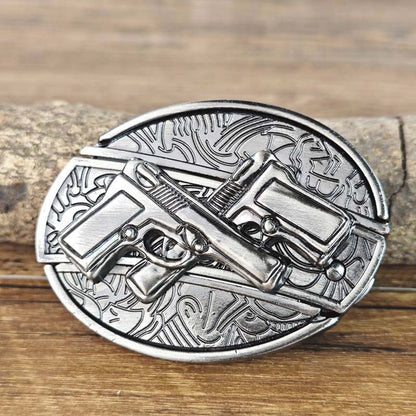 Western Style Oval Metal Belt Buckle