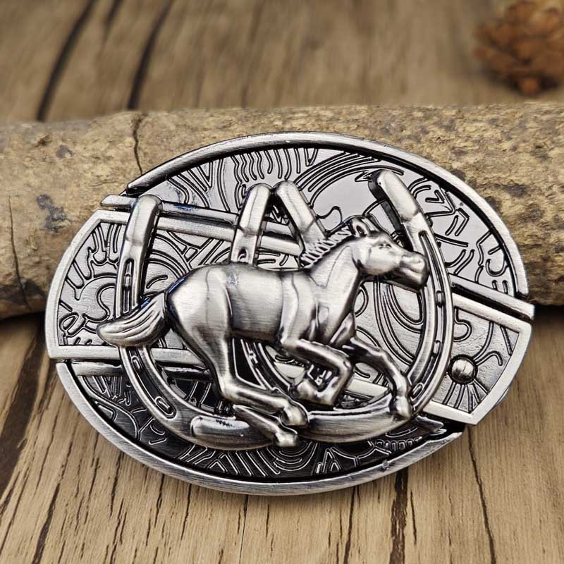Western Style Oval Metal Belt Buckle