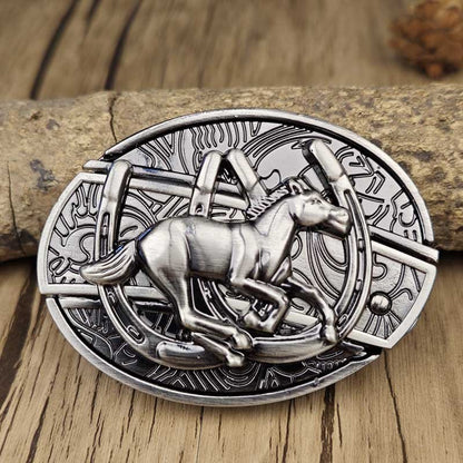 Western Style Oval Metal Belt Buckle