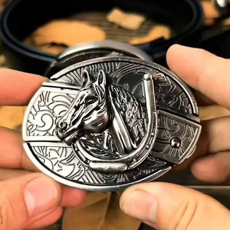 Western Style Oval Metal Belt Buckle