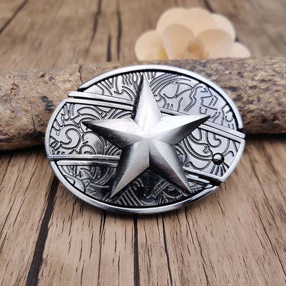 Western Style Oval Metal Belt Buckle