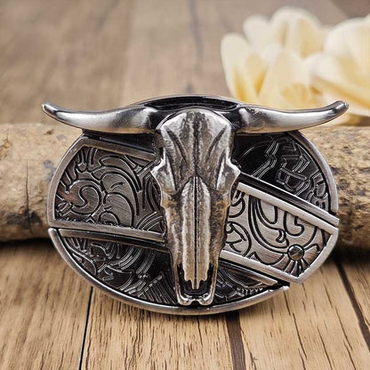 Western Style Oval Metal Belt Buckle
