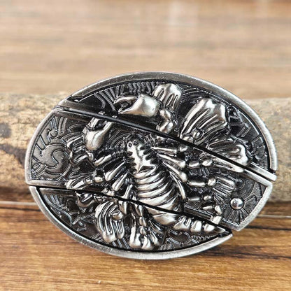 Western Style Oval Metal Belt Buckle