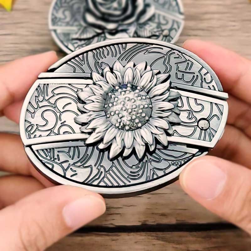 Western Style Oval Metal Belt Buckle