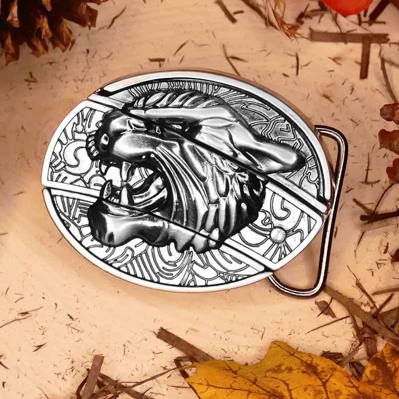 Western Style Oval Metal Belt Buckle