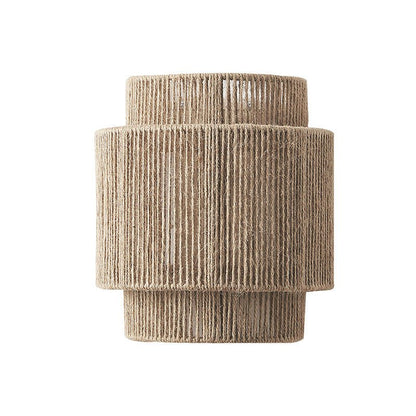 Rustic Woven LED Table Lamp Natural Fiber Shade