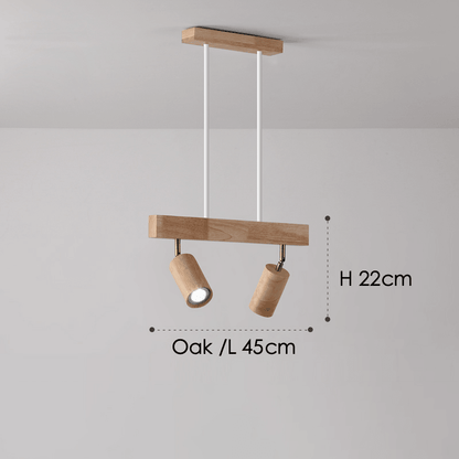Rustic Wood Pendant Light Adjustable Ceiling Lamp