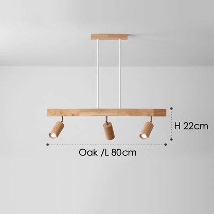 Rustic Wood Pendant Light Adjustable Ceiling Lamp