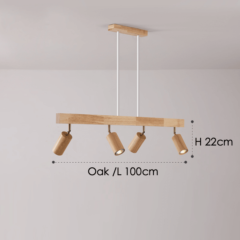 Rustic Wood Pendant Light Adjustable Ceiling Lamp