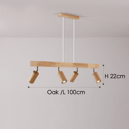 Rustic Wood Pendant Light Adjustable Ceiling Lamp