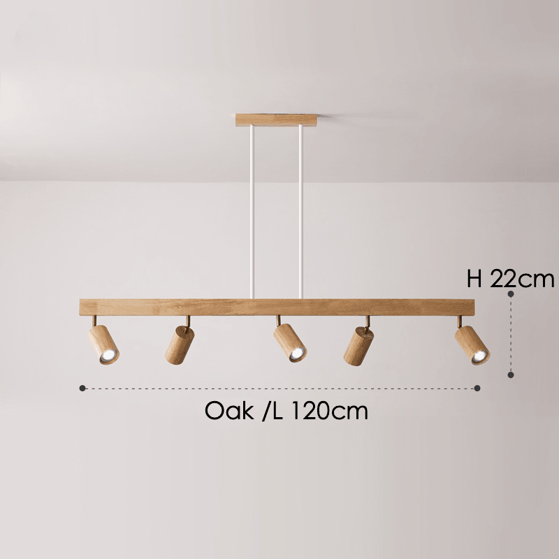 Rustic Wood Pendant Light Adjustable Ceiling Lamp
