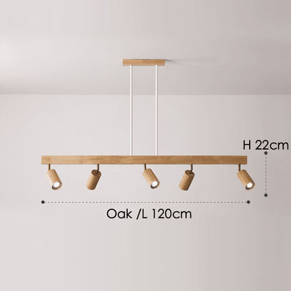 Rustic Wood Pendant Light Adjustable Ceiling Lamp