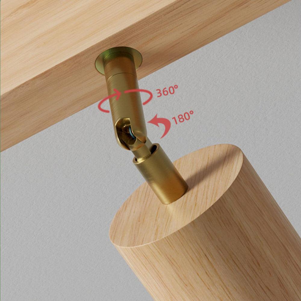 Rustic Wood Pendant Light Adjustable Ceiling Lamp