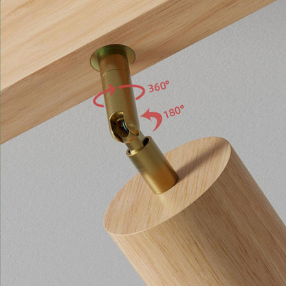 Rustic Wood Pendant Light Adjustable Ceiling Lamp